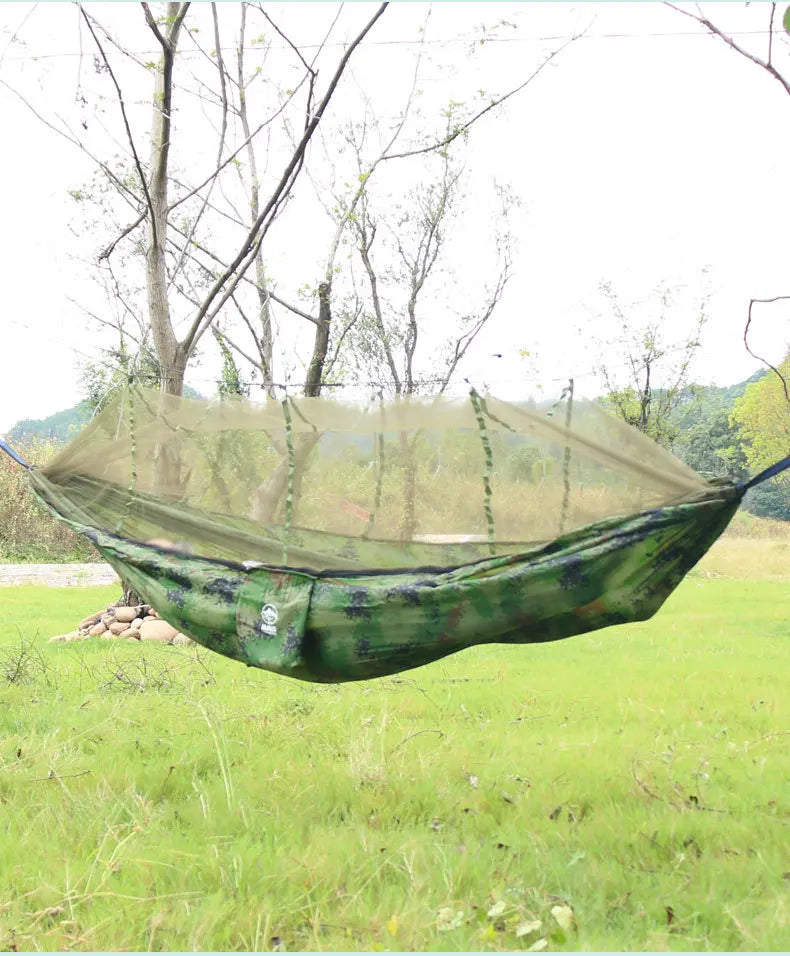 Changxiang Cross border Exclusive Camping Hammock Outdoor Portable Single person Parachute Cloth Three Color Belt