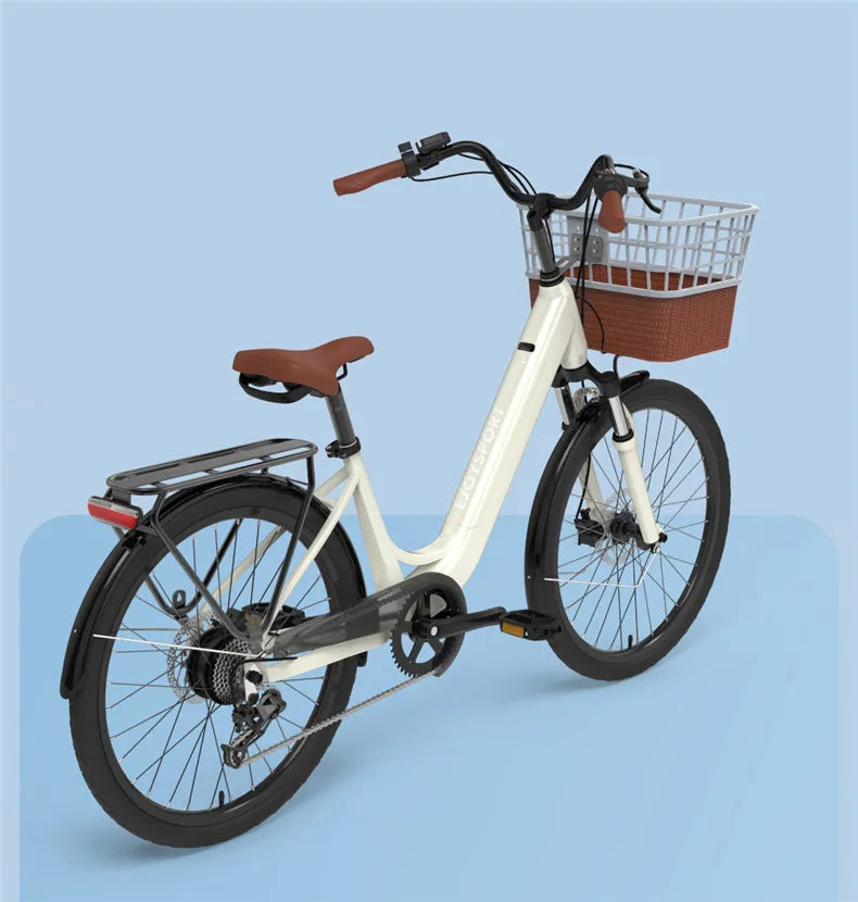 24 inch urban electric bicycle princess ebike lightweight swan frame 36V250W electric assisted bicycle 7-speed ebike