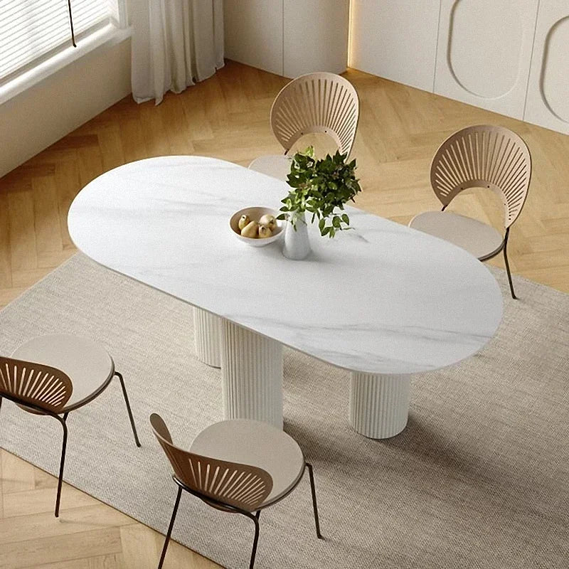 Modern White Dining Table Simple Design Study Luxury Living Room Table Nordic Receptionist Mesa Comedor Furnitures HD50CZ