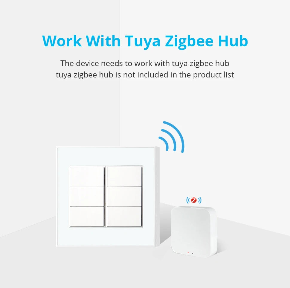 Zemismart Tuya Zigbee Smart 1 2 3 4 6 Gangs Light Switch Brazilian Wall Interrupter Alexa Google Home Smart Life App Control