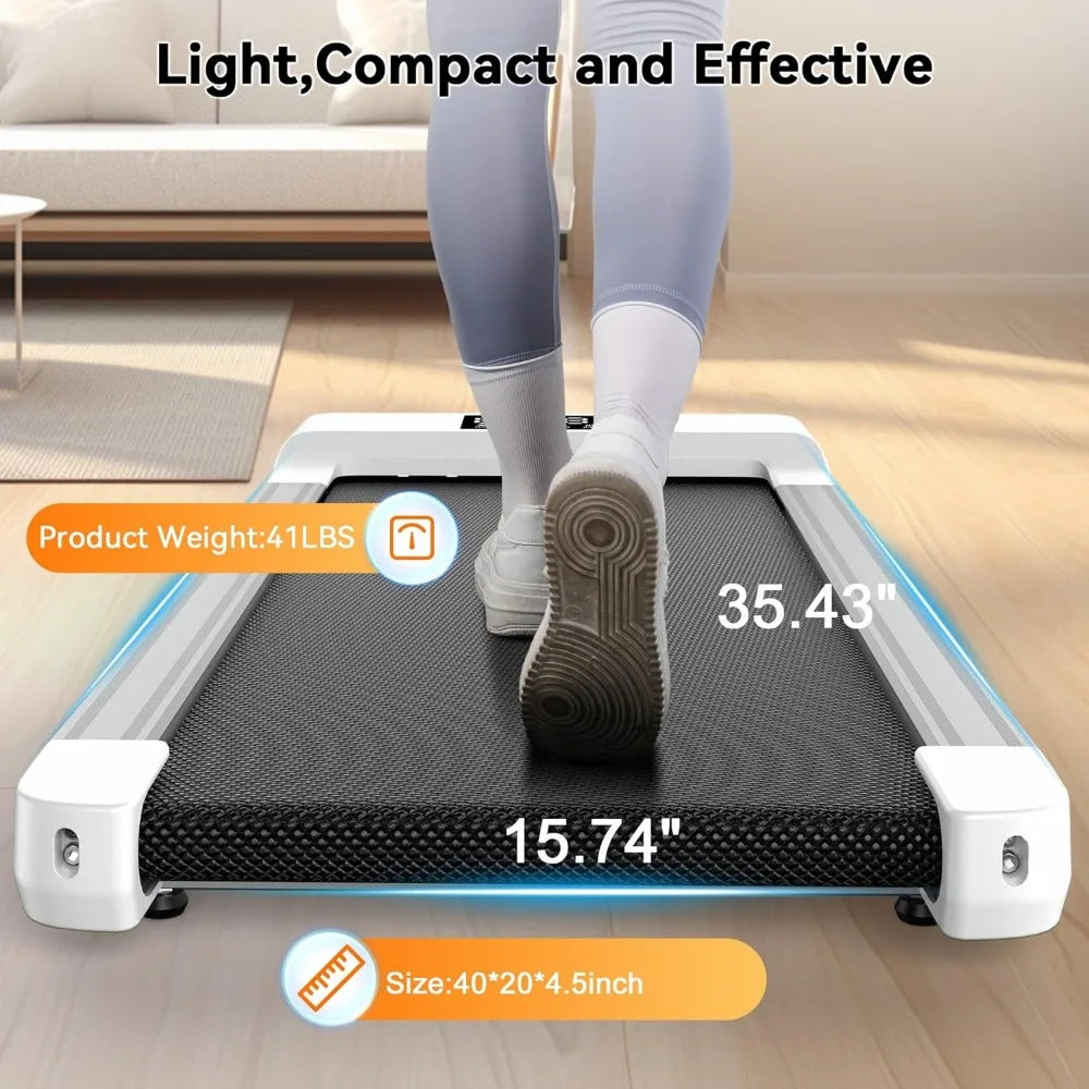 Smart Walking Pad, 2-in-1 Under Desk Treadmill for App Remote Control, Fitness Data Recording, Portable Walking/Jogging Machine