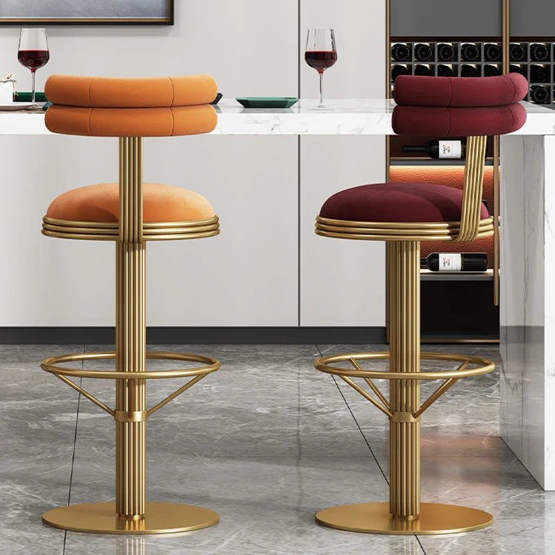 Dining Cafe Bar Stool Home Luxury Reception Modern Metal Chair Banquet Design Tall Bancos Para Barra Furniture Counter TD50DC