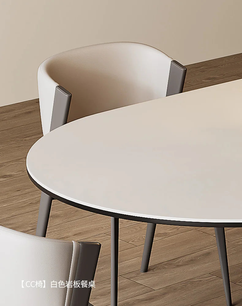 Minimalist Modern Dining Table Oval Receptionist Coffee Slate Bar Tables Simple Design Muebles Cocina Kitchen Furniture HD50CZ