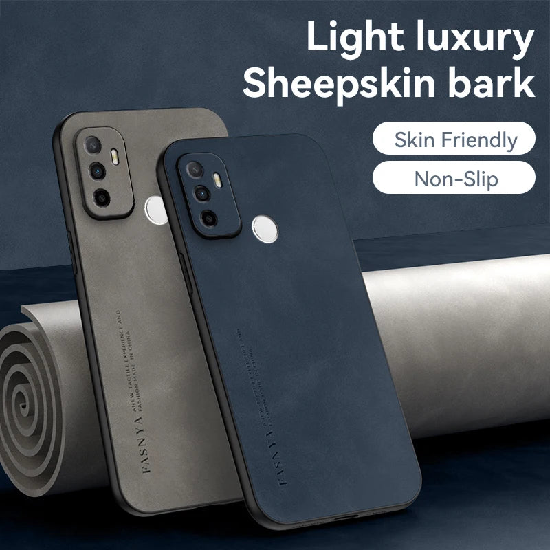 Classic Sheepskin Pattern Leather Soft Cover For Oppo Find X5 X6 X7 Ultra X3 Pro Lite Neo Matte Phone Case