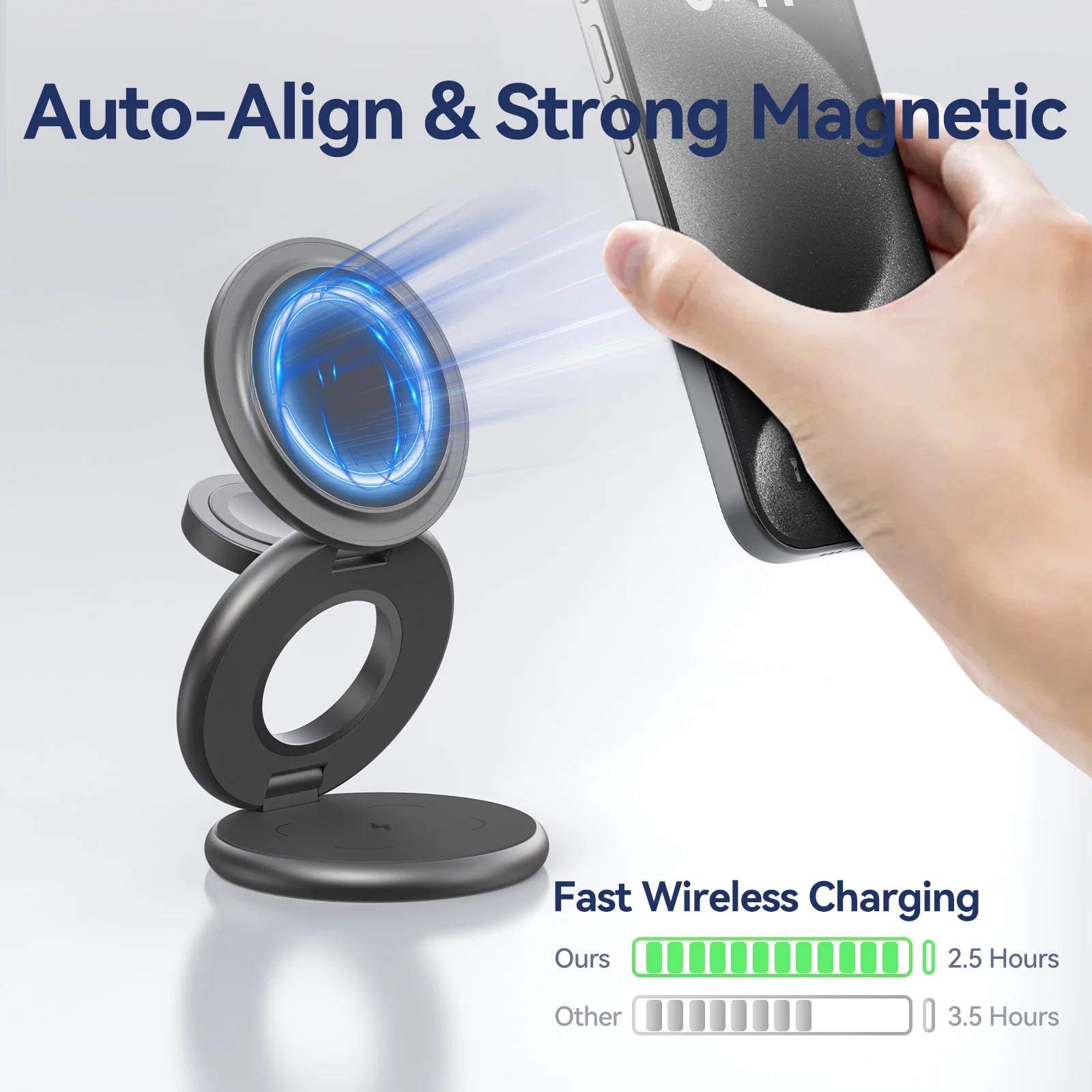 KUXIU X63 3 in 1 Wireless Charger Stand For iPhone 12 13 14 15 Pro/Max/Plus,Apple Watch 9 8 7 6,AirPods2 3,Fast Charger Stion