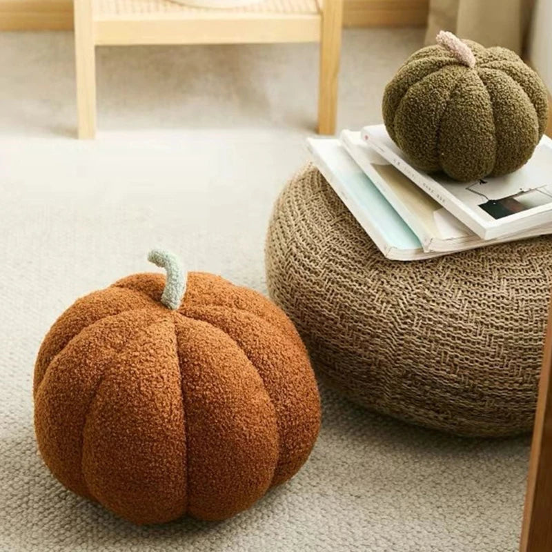 Pumpkin Throw Pillows Happy Halloween Fall Decorative Pumpkin Shaped Pillow Cute 3D Shaped Cushion for Bedroom Sofa