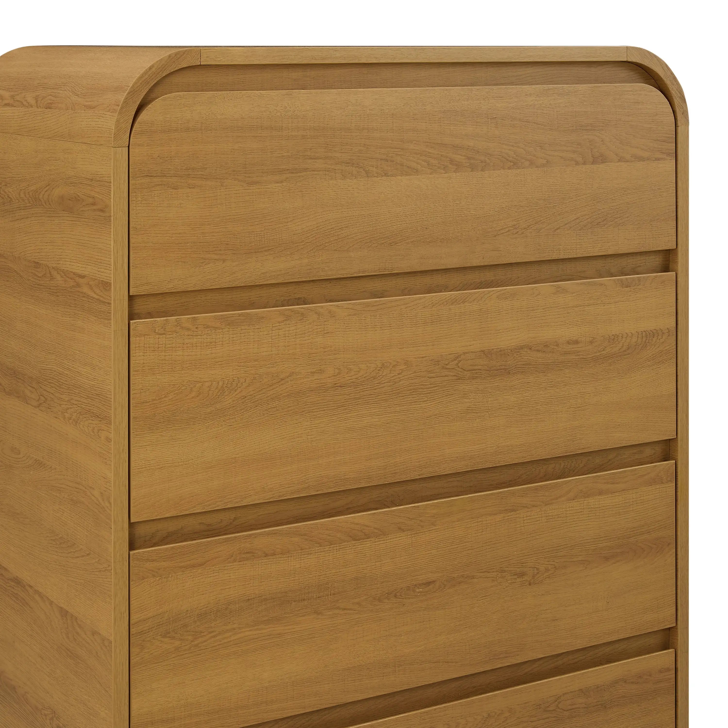 Juliet 4 Drawer Dresser Light Honey Finish Easily Opened and Closed with Sliding Rails for Better Ease of Use