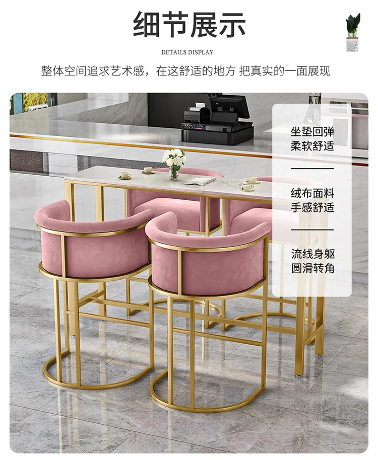 Nordic Garden Bar Stools Reception Desks Modern High Luxury Furniture Manicure Minimalist Cadeira Bar Furniture Counter TD50DC