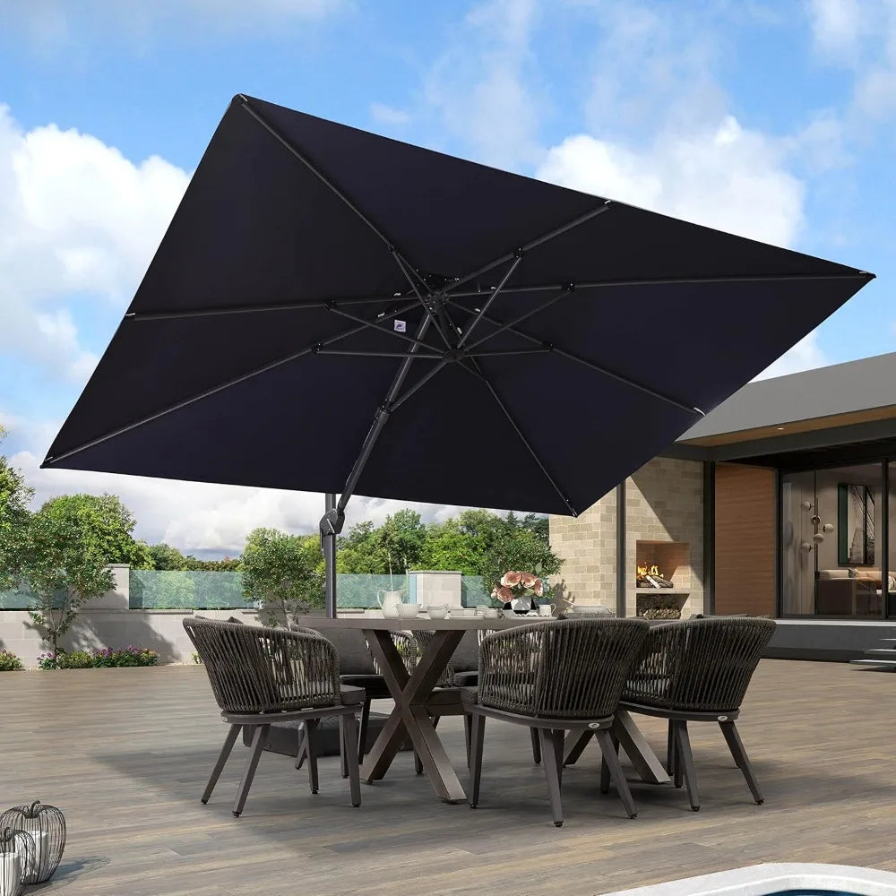 Cantilever Patio Umbrella with 360-Degree Rotation and Adjustable Tilt