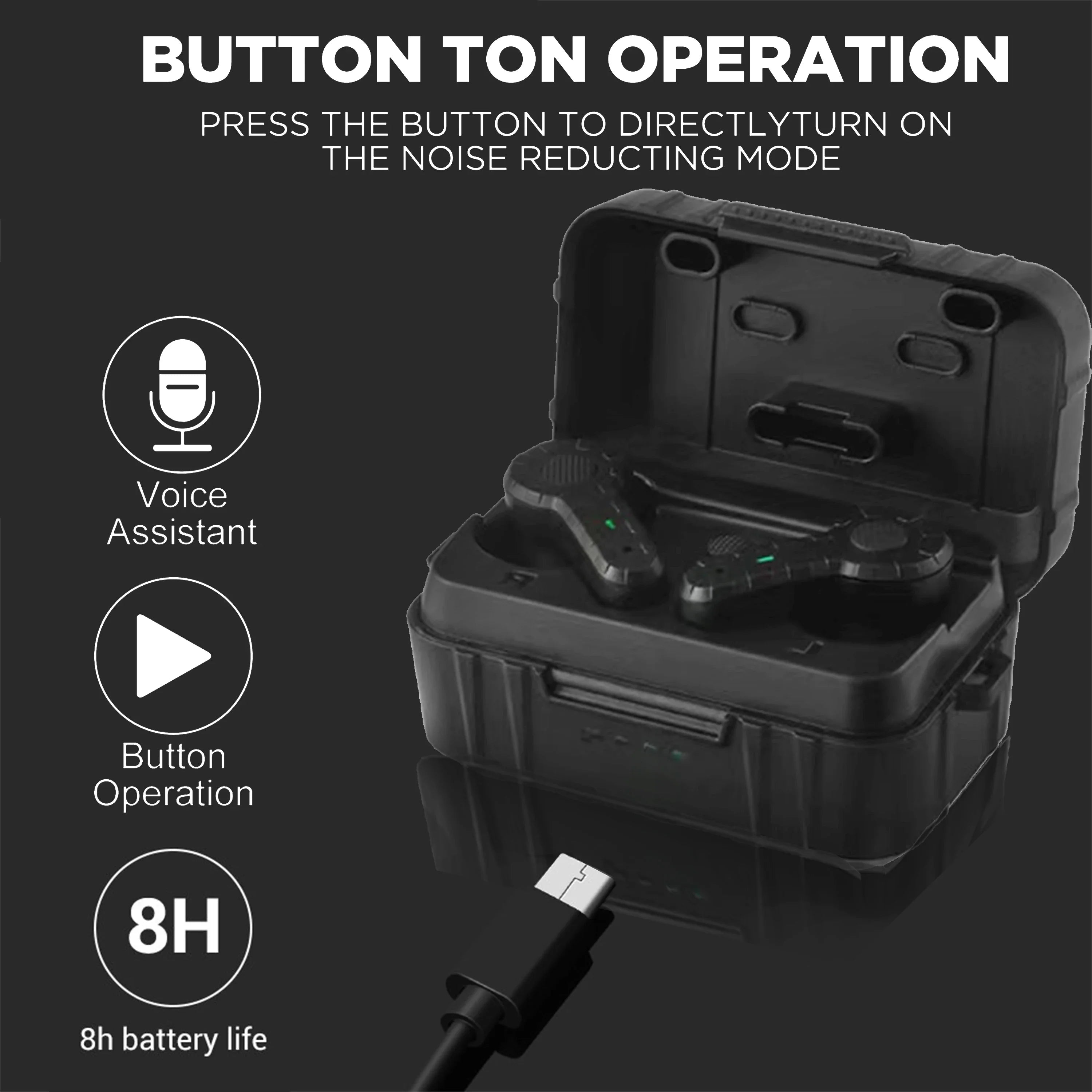 ARM NEXT Tactical Bluetooth Earplugs Electronic Shooting Noise-Proof Earbuds/Noise-Cancelling Hearing Protection Earmuff