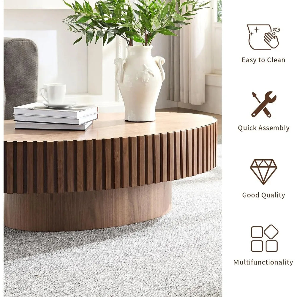 Modern Oval Wood Coffee Table