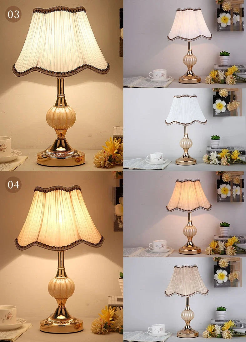 Retro Luxury Glass Iron Art Table Lamp Bedroom Decoration Bedhead Night Lamp Simple Classic Living Room Study Bedroom Desk Light