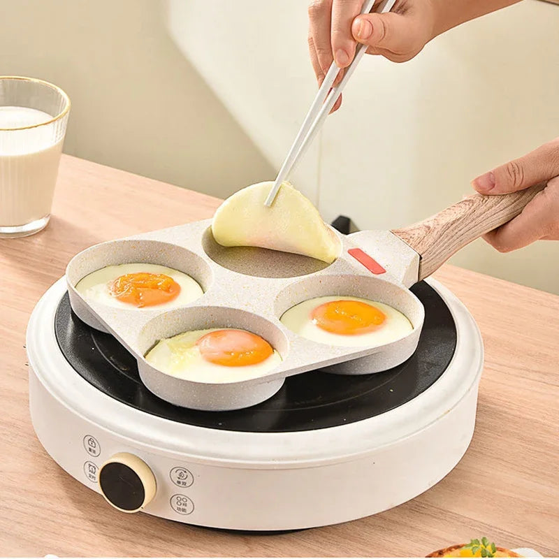 KSISE Brand Authentic Aluminum Breakfast Pan & Steak Frying Pan - Non-Stick Cookware, High-End and Elegant, Cooks Four Eggs