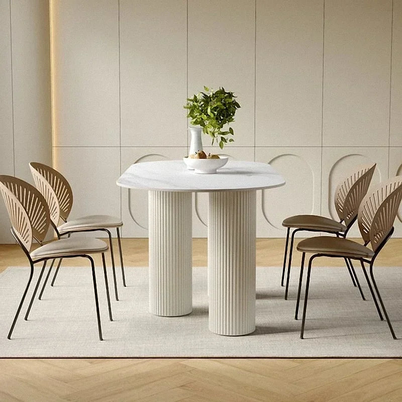 Modern White Dining Table Simple Design Study Luxury Living Room Table Nordic Receptionist Mesa Comedor Furnitures HD50CZ