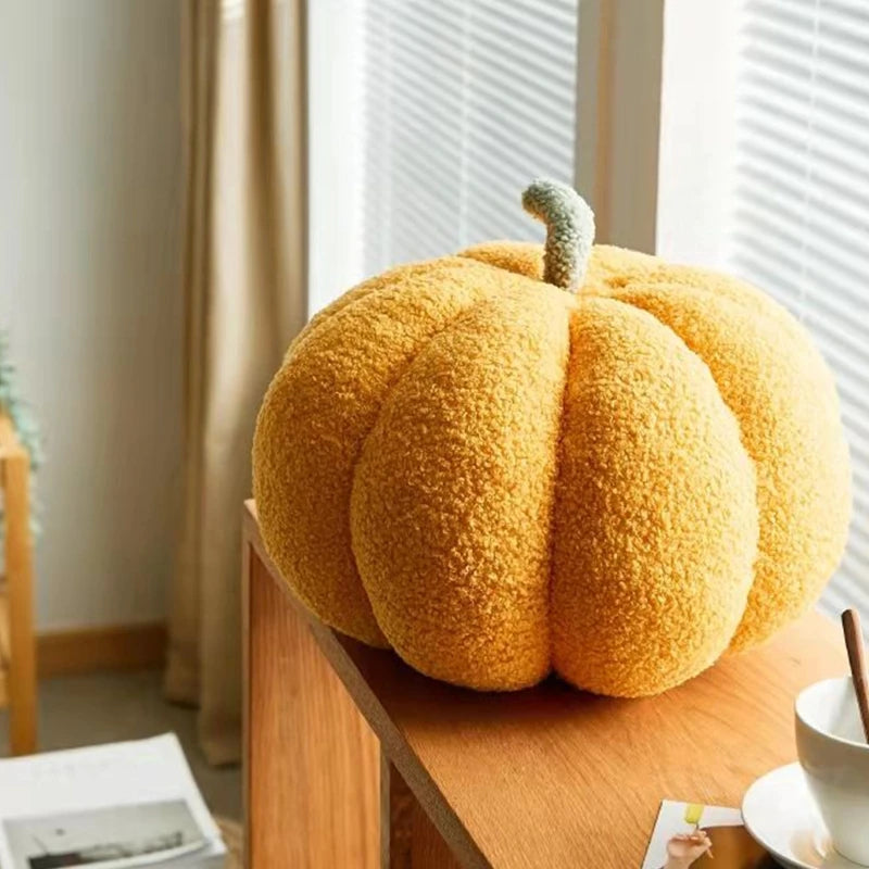 Pumpkin Throw Pillows Happy Halloween Fall Decorative Pumpkin Shaped Pillow Cute 3D Shaped Cushion for Bedroom Sofa