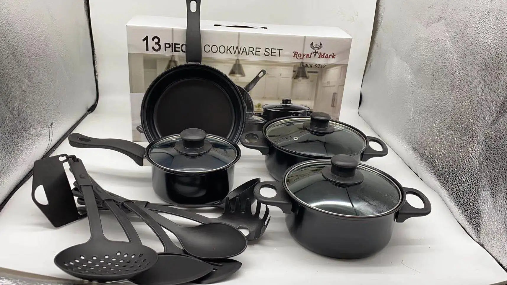 13-piece set of foreign trade cookware non-stick pot high-end outdoor cookware set pot combination pan gift pot wholesale