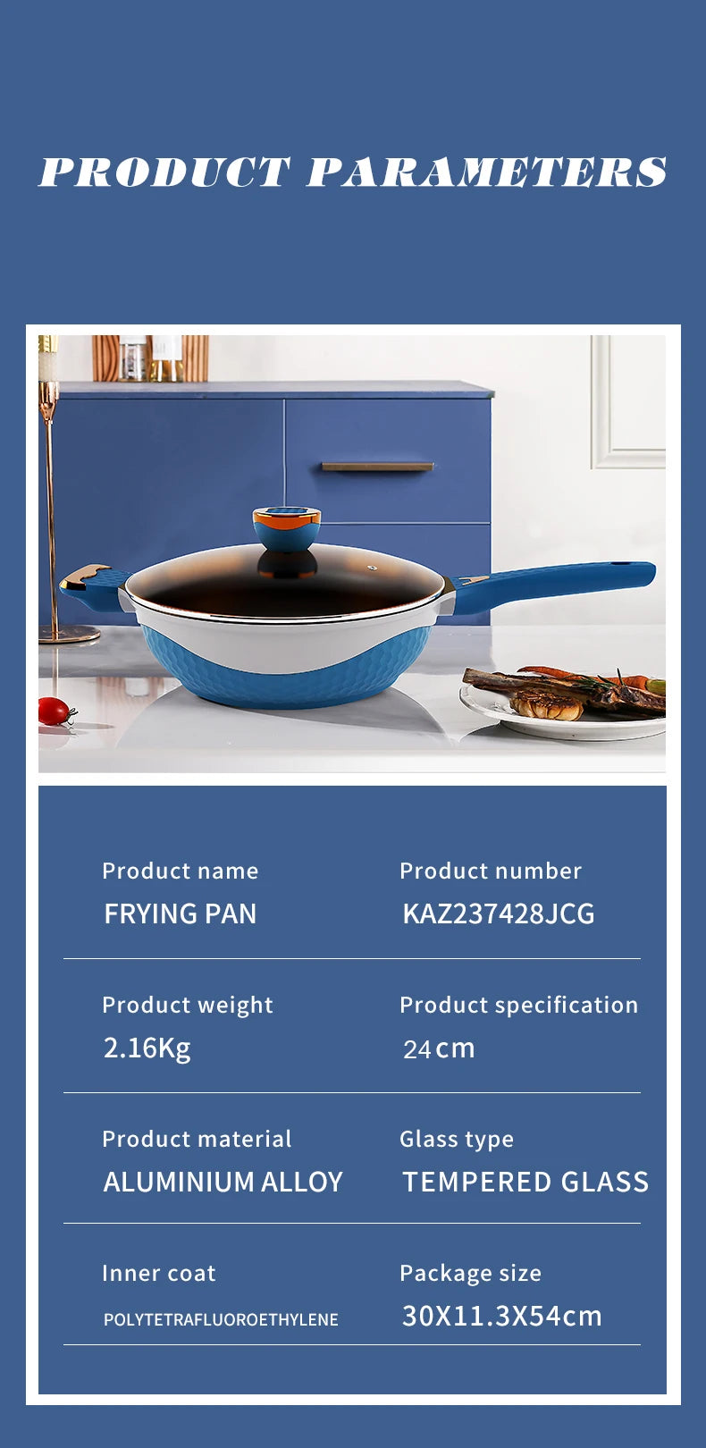 KSISE Brand Authentic Titanium Alloy Flat Pan & Frying Pan - Non-Stick Cookware, High-End and Elegant