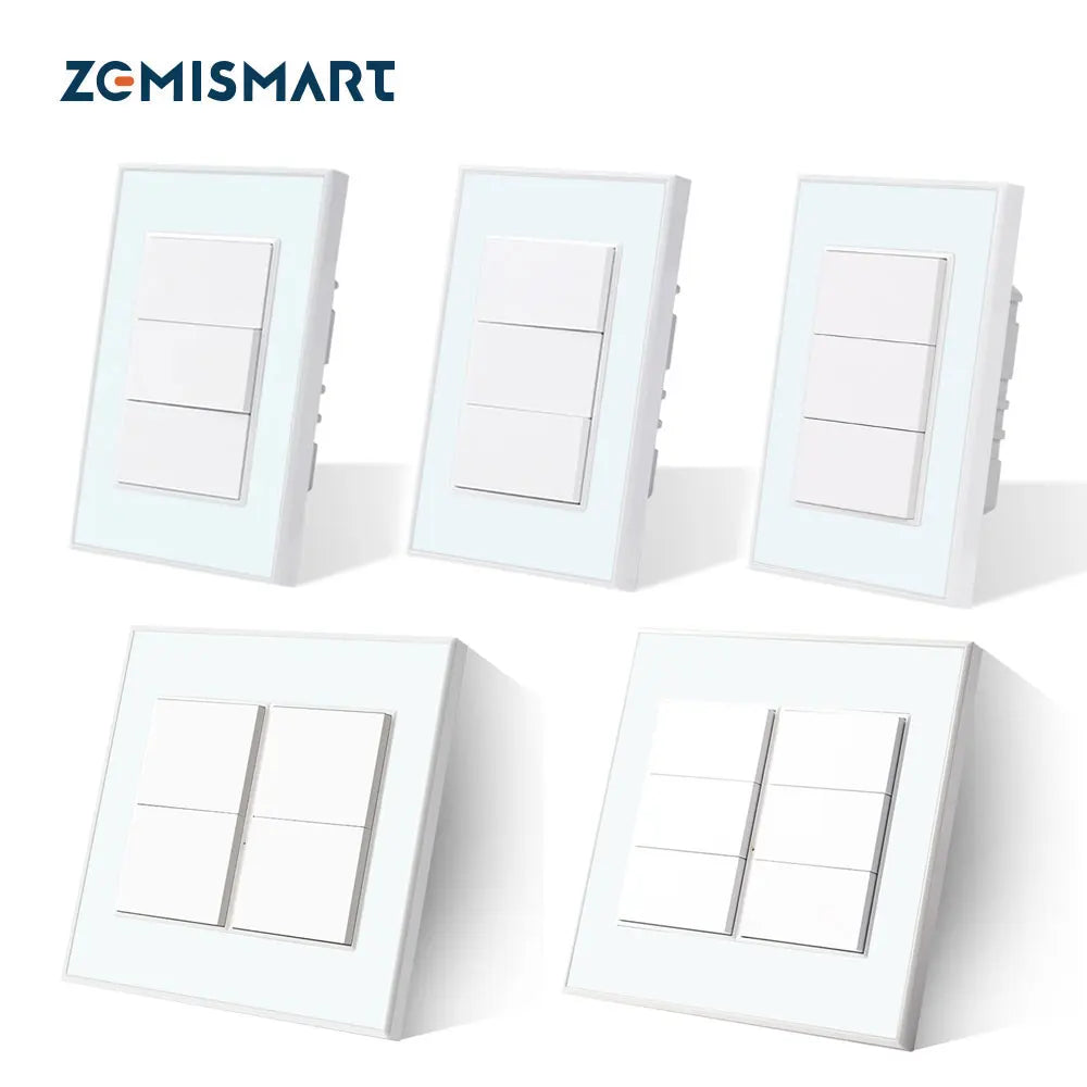 Zemismart Tuya Zigbee Smart 1 2 3 4 6 Gangs Light Switch Brazilian Wall Interrupter Alexa Google Home Smart Life App Control