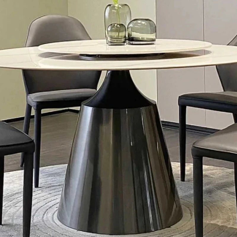 Luxury Slate Dining Tables Nordic Round Modern Metal Bedside Table Design Design Juegos De Comedor Kitchen Furniture HD50CZ