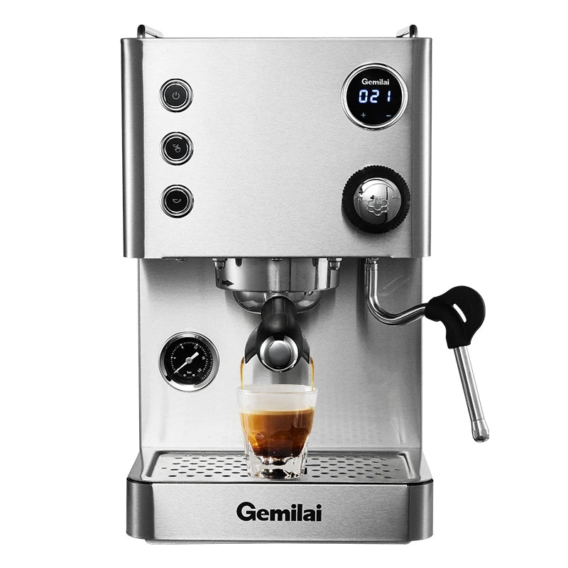 New CRM3007L Luxury 2 In 1 With Milk Frother Small Professional Latte Cappuccino Espresso Coffee Maker Machine