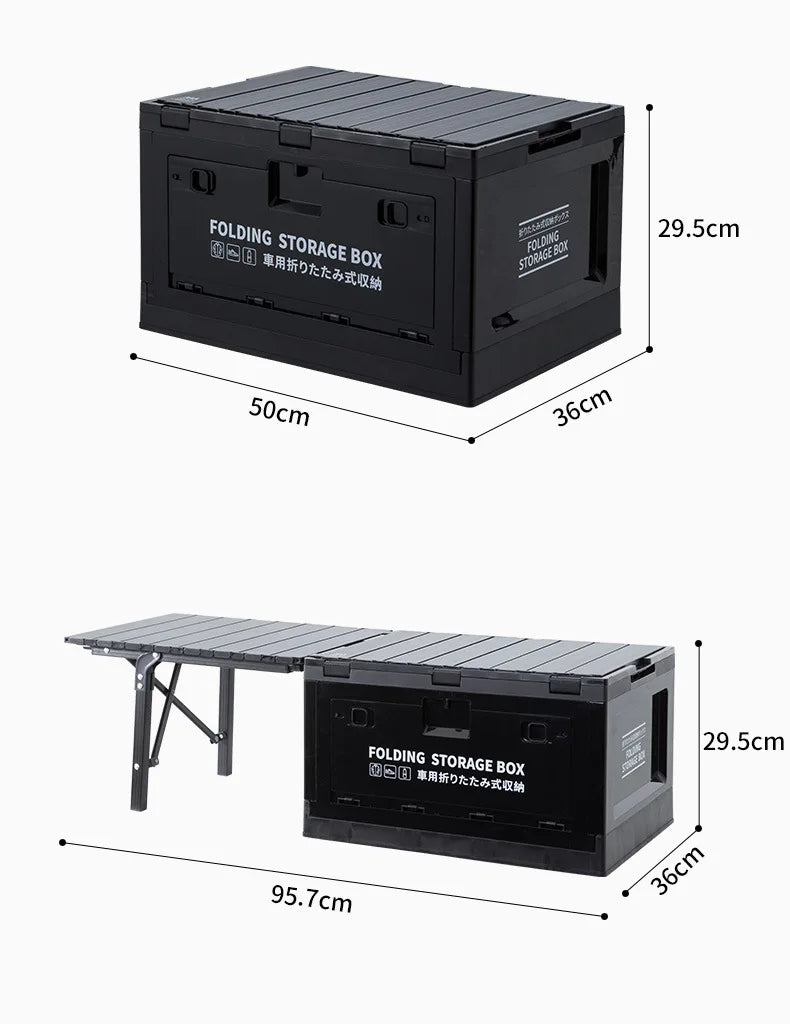 Outdoor Folding Box Storage Box 50L Large Capacity Car Organizer Case Multifunction Aluminium Waterproof Camping Storage Box