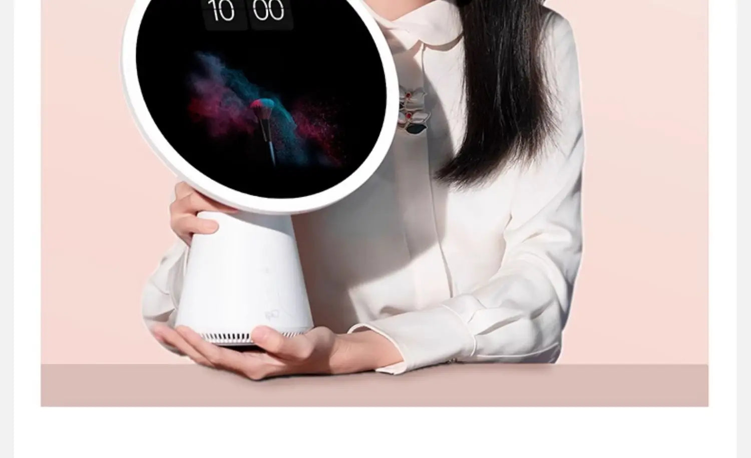 FPD Intelligent Makeup Mirror, Light Luxury AI Skin Measurement, Portable Beauty Mirror Smart Led Makeup Mirror Tabletop Mirror