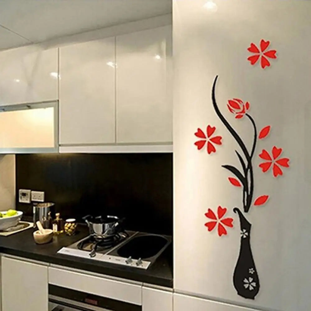 FloraVista 3D Vase Wall Sticker