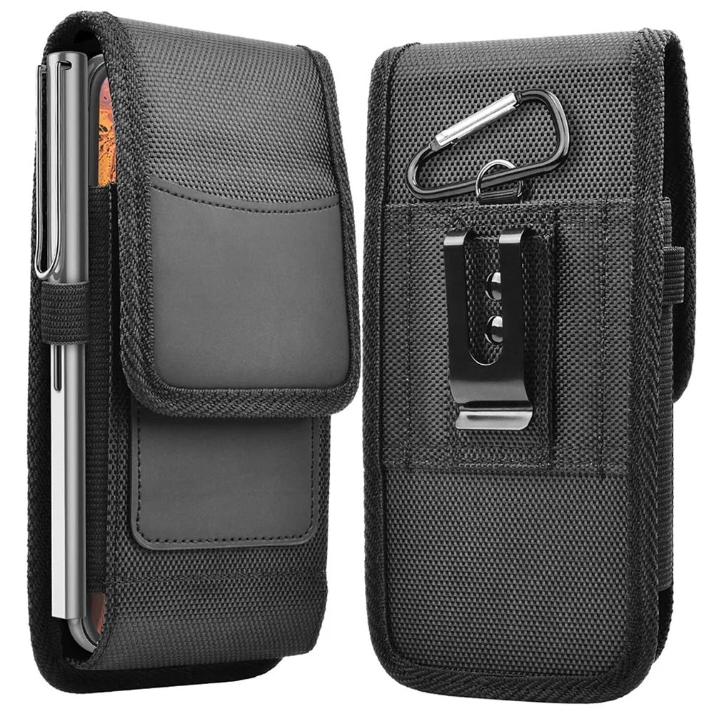 STONEGO 3.5-6.8inch Phone Nylon Pouch Cell Phone Belt Clip Carrying Holster Case Waist Bag for IPhone,Samsung Galaxy