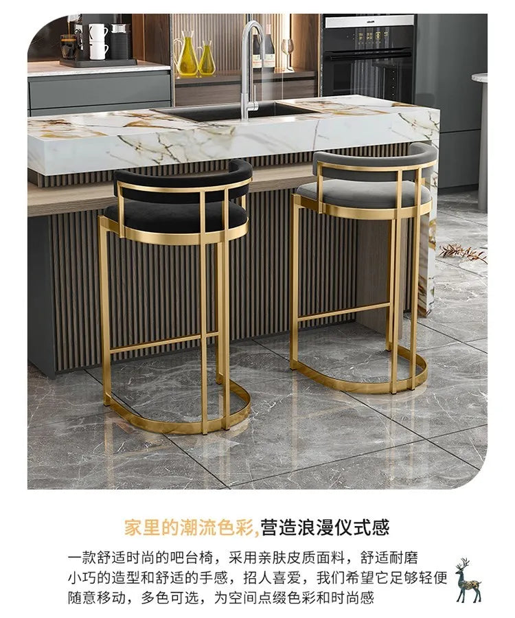 Modern Banquet Bar Stools Kitchen Counter Office Nordic Luxury Chair Manicure High Gamer Cadeira De Jantar Bar Furniture TD50DC