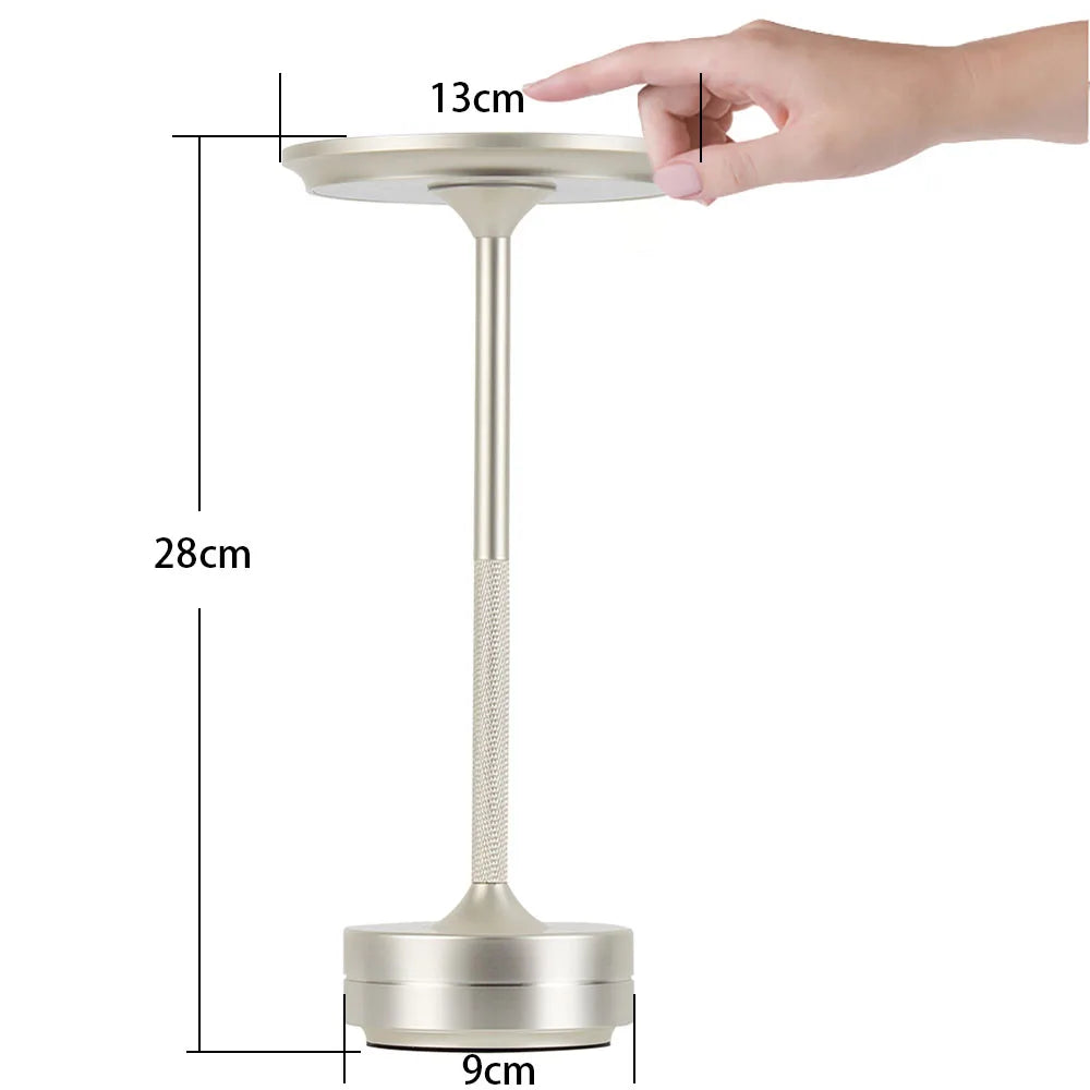 LED Desktop Lamp USB Touch Dimming Metal Recharge Night Light For Coffee Bar Restaurant Bedside Reading Decoration Table Lamps