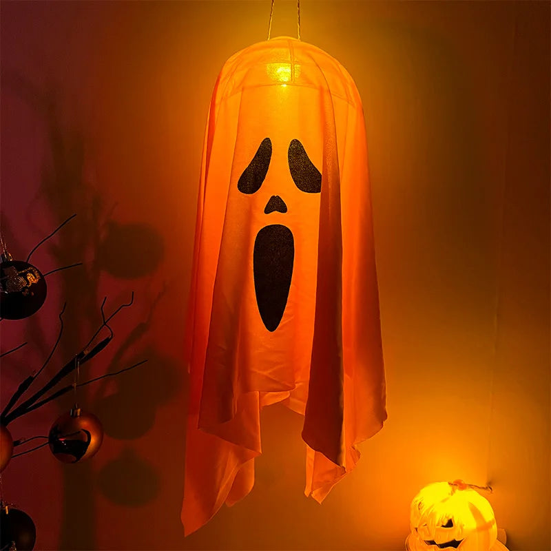 Halloween Party LED Glow Ghost Home Indoor Outdoor Decoration Supplies 2024 Haunted House Bar Hanging Horror Props with Lights