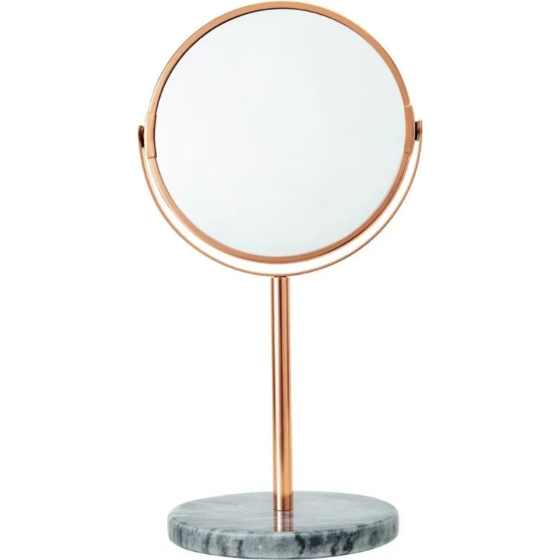 Makeup Mirror Light luxury retro European metal gold home desktop square round mirror dormitory makeup