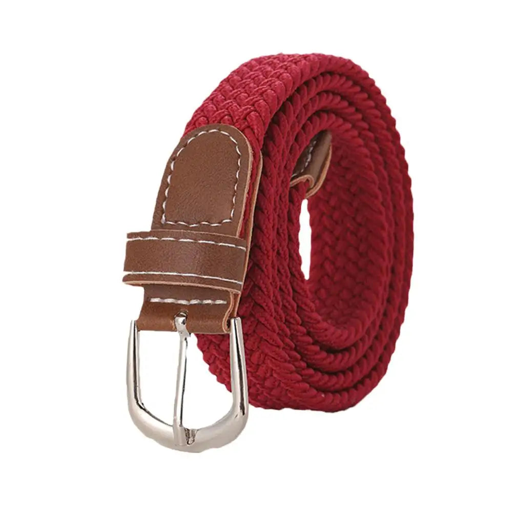 Casual Knitted Elastic Belt For Women Men Pin Buckle Woven Stretch Waist Strap For Jeans Canvas Braided Belts