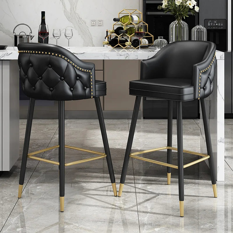 Armchair Salon Bar Stools Luxury Cafe Designer Home Nordic Chair Banks Manicure Banquet Cadeiras De Jantar Bar Furniture TD50DC