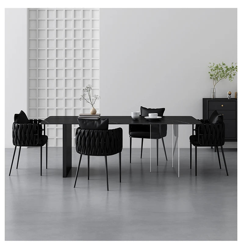 Nordic Minimalist Writing Desk Black Acrylic Manicure Design Dining Tables Modern Kitchen Mesas De Jantar Furnitures HD50CZ