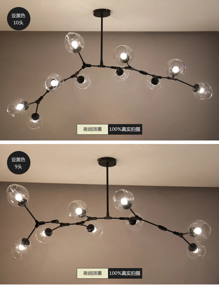 Modern Glass Bubble Chandelier For Living Room Dining Island Suspension Lamp Light Designer Branching Fixtures Hanging Luminaire