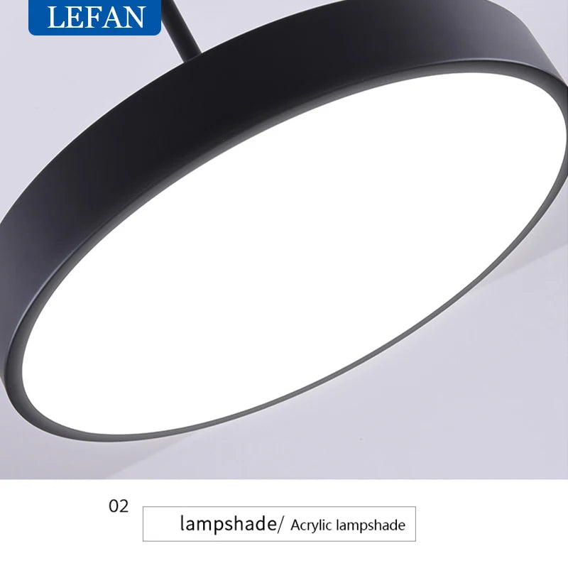 Modern simple led round ceiling lamp restaurant study clothing store shop office lamp creative personality chandelier