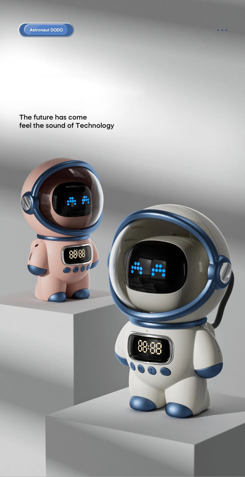 Smart Astronaut Bluetooth-compatible Speaker Mini Sound Box Portable Stereo Ai Interactive Audio With Alarm Clock Creative Gift