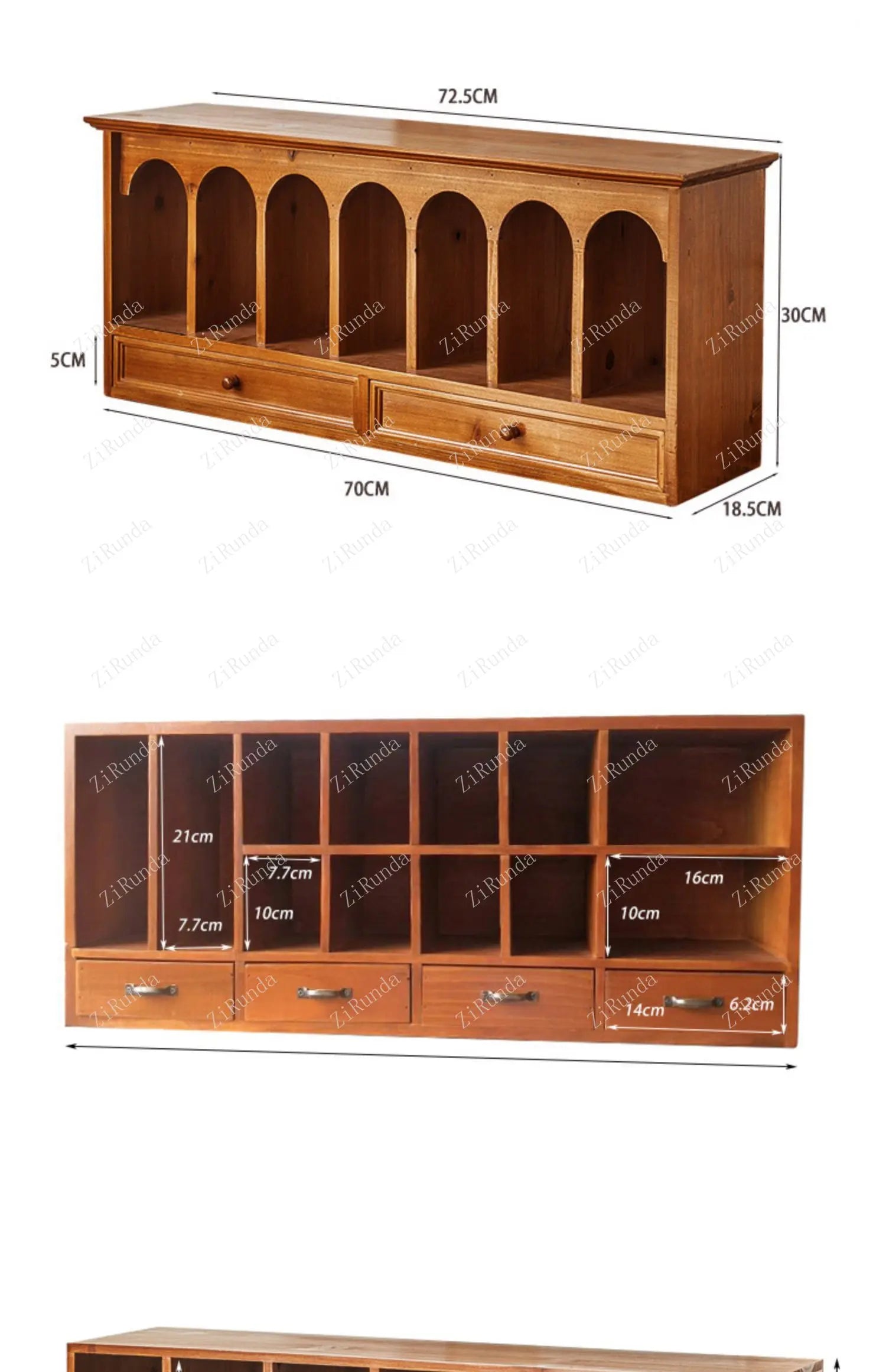 Desktop Storage Box Wooden Stationery Handbook Shelf Desk Multifunctional Drawer Lattice Organizing Cabinet