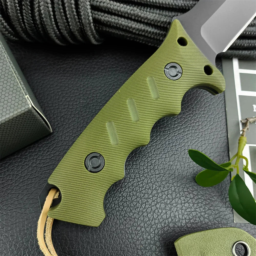 Portable Full Tang Tactical Fixed Knife 8Cr13Mov Blade G10 Handle Outdoor Hunting Camping Knives Military Self-defense EDC Tool