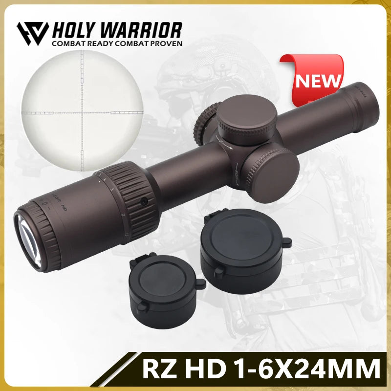 Holy Warrior Tactical RZ HD 1-6X24 HD RIFLE SCOPE Airsoft Optic Rifle LPVO Scope 20mm Rail