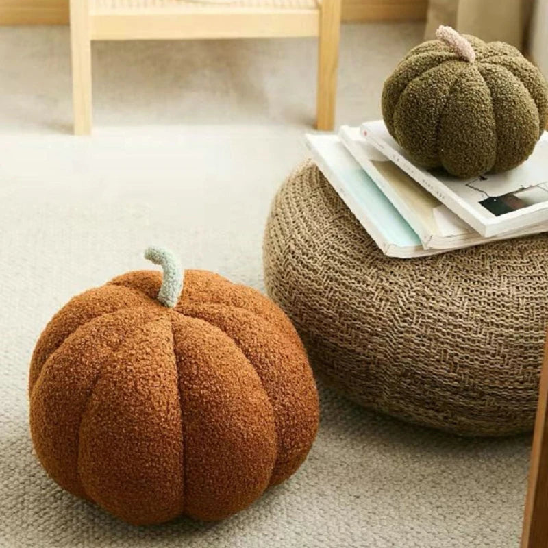 Pumpkin Throw Pillows Happy Halloween Fall Decorative Pumpkin Shaped Pillow Cute 3D Shaped Cushion for Bedroom Sofa