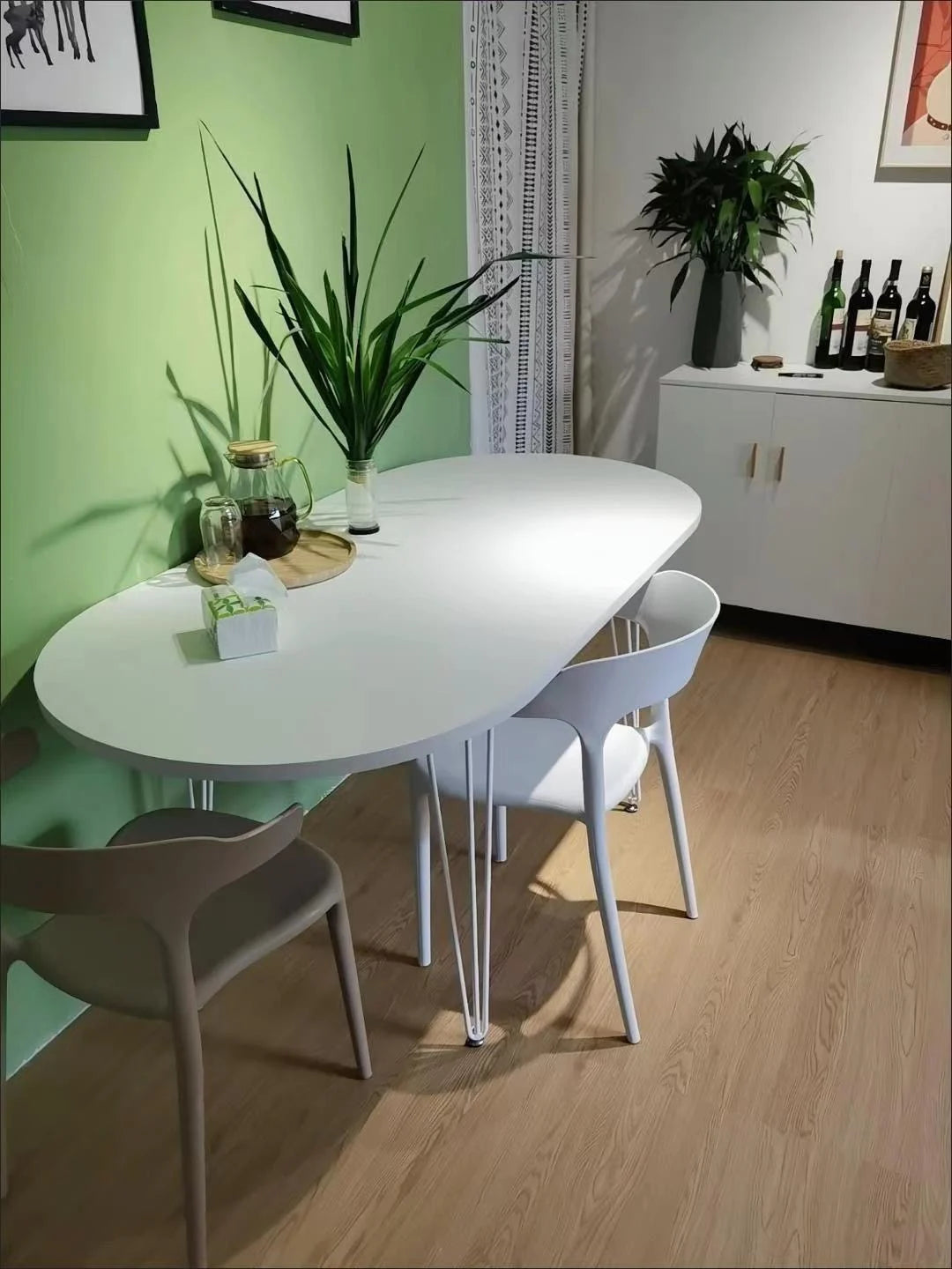 White Modern Kitchen Table Oval Minimalist Study Simple Dining Tables Nordic Design Mesas De Jantar Small Furniture HD50CZ