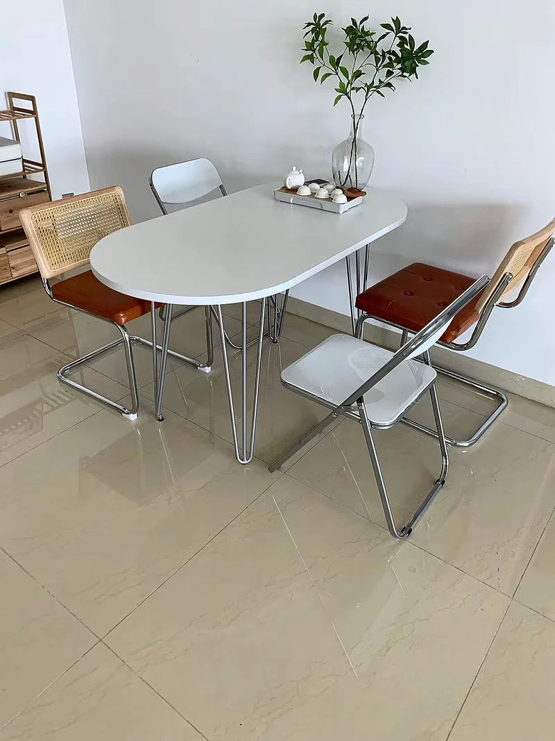 White Modern Kitchen Table Oval Minimalist Study Simple Dining Tables Nordic Design Mesas De Jantar Small Furniture HD50CZ