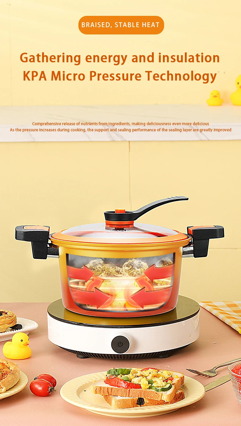 KSISE Brand Authentic Micro-Pressure Soup Pot & Cooking Pot - Non-Stick, Easy-to-Clean, Versatile, High-End, Stylish Cookware