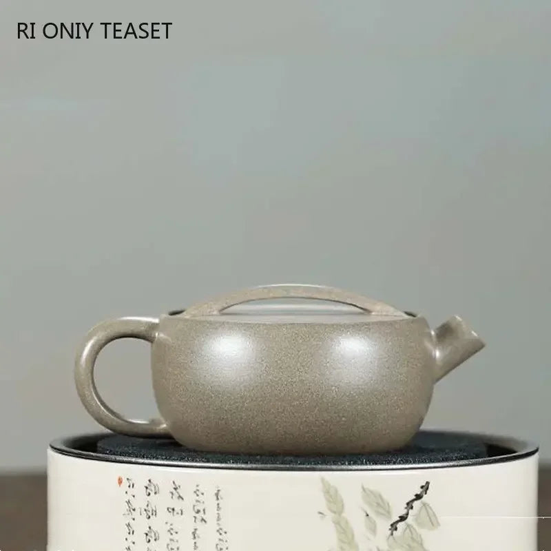 120ml Chinese Yixing Purple Clay Teapots Large Caliber Handmade Tea Pot Raw Ore Green Section Mud Kettle High-end Zisha Tea Set