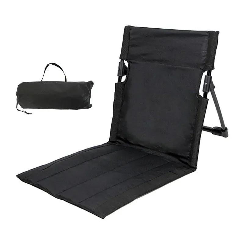 Outdoor Camping Chair Foldable Garden Park Single Lying Chair Backrest Cushion Picnic Camping Foldable Beach Chair 1+1