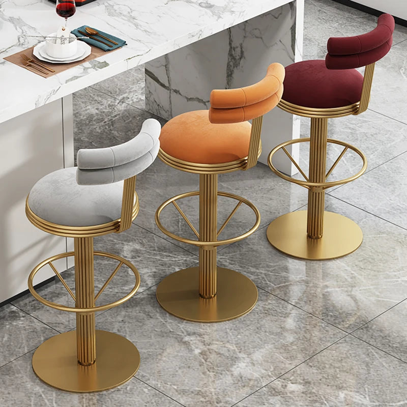 Dining Cafe Bar Stool Home Luxury Reception Modern Metal Chair Banquet Design Tall Bancos Para Barra Furniture Counter TD50DC