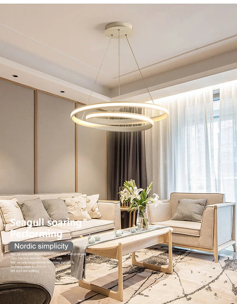 Modern led new simple ceiling chandelier living room bedroom dining room Nordic Chandelier