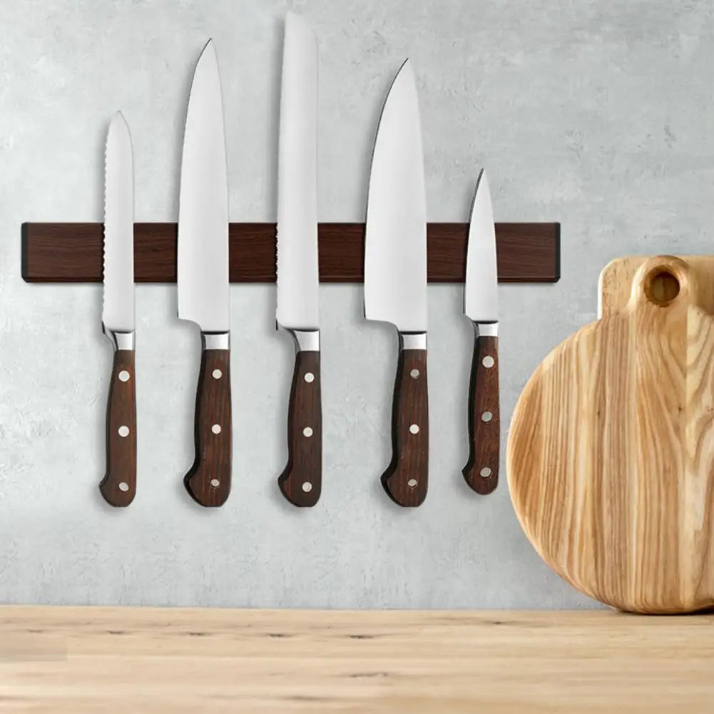 Acacia Wood Magnetic Stand Wooden Magnetic Knife Holder for Wall Mount Sturdy Design with Powerful Magnet Strip Kitchen Utensil